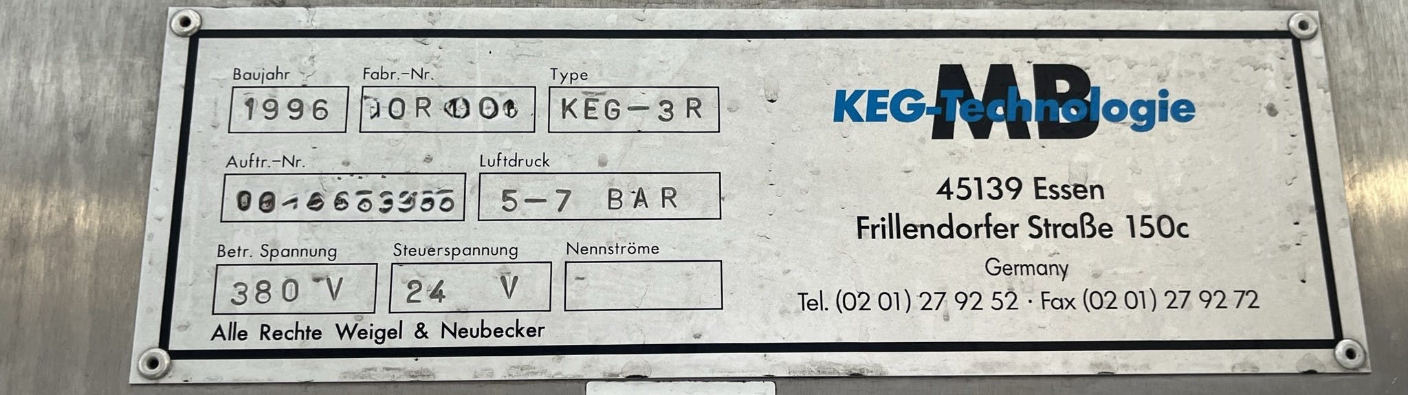 Diseño of C.A. NEUBECKER 100 KEG/ h 