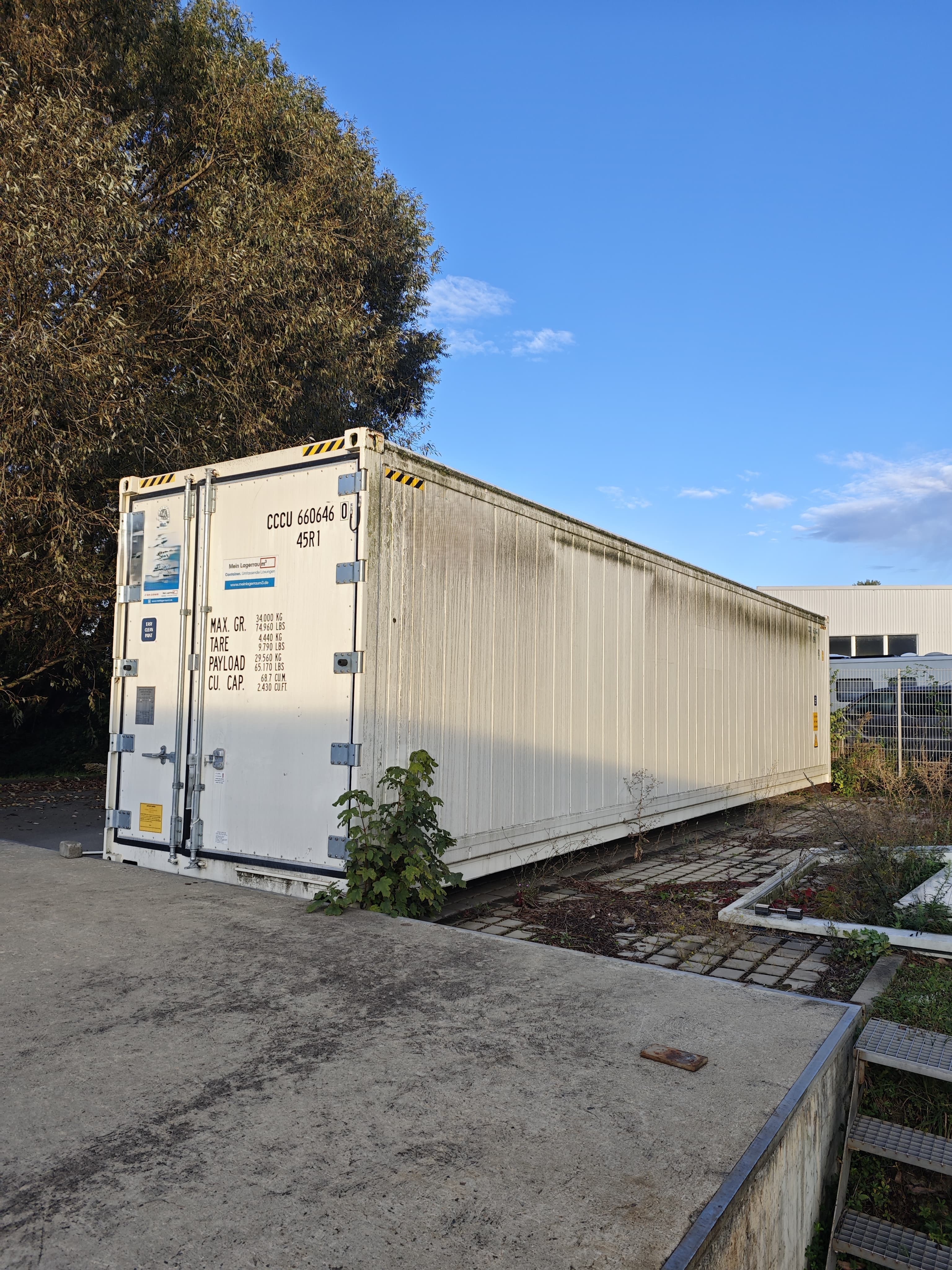 Vista izquierda de Cooling Container 40 pies 